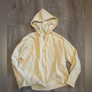Russell Athletic Off-White Fleece Zip-Up Hoodie